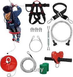160 Feet Zip Line Kit for Kids and Adult up to 330Lb with Stainless Steel Zipli