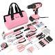 171Pcs Home Tool Kit with Drill, Pink Drill Set for Pink Drill & Tool Set