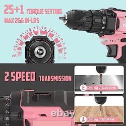 171Pcs Home Tool Kit with Drill, Pink Drill Set for Pink Drill & Tool Set