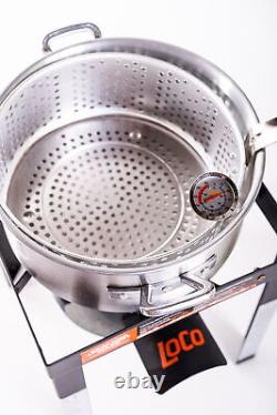 30 Qt Propane Boil Fry & Steam Kit All-Welded Cold-Rolled Steel Base Fried Fish