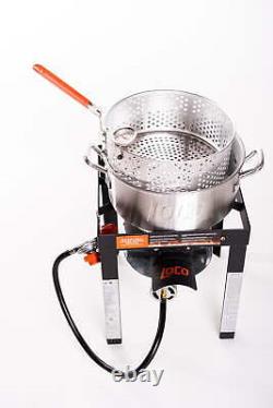 30 Qt Propane Boil Fry & Steam Kit All-Welded Cold-Rolled Steel Base Fried Fish