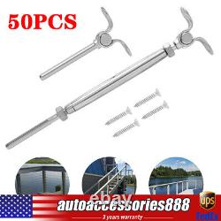 50 pcs Stainless Steel Tensioner Hardware Kit for 3/16 Cable Wire Railing USA