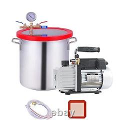 5CFM 1/3HP Single-Stage Vacuum Pump and 3 Gallon Vacuum Chamber kit with