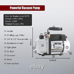 5CFM 1/3HP Single-Stage Vacuum Pump and 3 Gallon Vacuum Chamber kit with