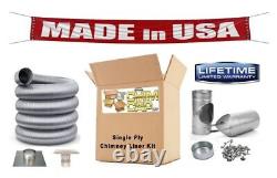 6 FLEX-ALL Single Ply Stainless Steel Chimney Liner Kits Lifetime Warranty