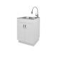 All-in-One Stainless Steel Laundry Utility Sink and Cabinet Modern Faucet