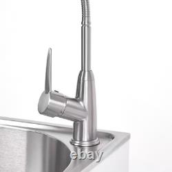 All-in-One Stainless Steel Laundry Utility Sink and Cabinet Modern Faucet