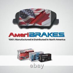 AmeriBRAKES Coated Front Rear Disc Brake Rotors & Pads FIts 2007-2015 Mazda CX-9
