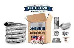 Forever Vent 4 Flex-all Single Ply All Fuel Stainless Steel Chimney Liner Kits