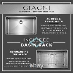 Giagni Trattoria Stainless Steel Dual Mount Single Bowl All in 1 Kit