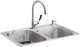 K-R75791-2PC-NA All-In- One-Kit Kitchen Sink, Brushed Stainless