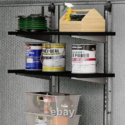 Keter 40 Inch All Weather Steel Reinforced Utility Storage Shed Shelf Kit, Black