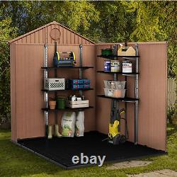 Keter 40 Inch All Weather Steel Reinforced Utility Storage Shed Shelf Kit, Black