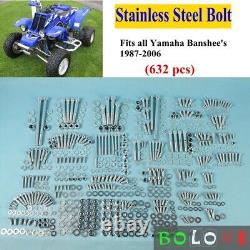 Polished Stainless Steel Bolt Kit 632 Pcs For Yamaha Banshee's YFZ350 1987-2006