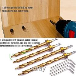 Professional Pocket Hole Jig Kit All Metal for Angled Holes Woodworking Joints