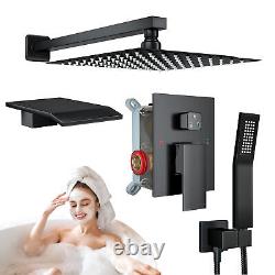 Shower Rain Shower Faucet System Kit All Stainless Steel Faucet Rain &Waterfall