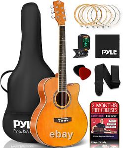 Steel String Acoustic Guitar Kit, 3/4 Junior Size Cutaway All-Wood Guitarra Acus