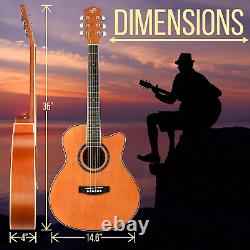 Steel String Acoustic Guitar Kit, 3/4 Junior Size Cutaway All-Wood Guitarra Acus