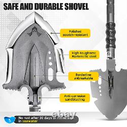Survival Shovel Multitool 28 in 1 Luxury Kit, Tactical Camping Folding Shovel