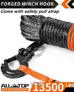 Synthetic Winch Rope Cable Kit 1/4 X 50 Ft 9500LBS Winch Line with Protective