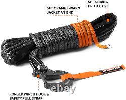 Synthetic Winch Rope Cable Kit 1/4 X 50 Ft 9500LBS Winch Line with Protective