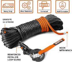 Synthetic Winch Rope Cable Kit 1/4 X 50 Ft 9500LBS Winch Line with Protective