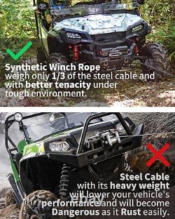 Synthetic Winch Rope Cable Kit 1/4 X 50 Ft 9500LBS Winch Line with Protective