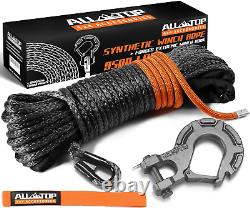 Synthetic Winch Rope Cable Kit 1/4 X 50 Ft 9500LBS Winch Line with Protective