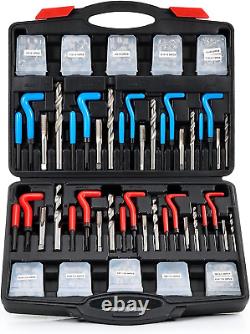 Thread Repair Kit, 304Pc SAE and Metric Helicoil Repair Kit with HSS Drill Bits