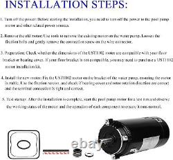 UST1102 Swimming Pool Pump Motor for Hayward Pentair 1HP 115/230 Volts 3450 RPM